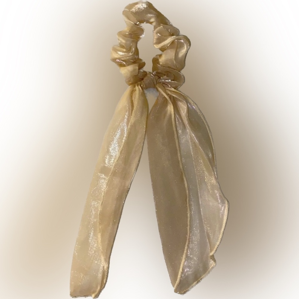 NEW Creme Silky Hair Scarf Scrunchie - Picture 5 of 5